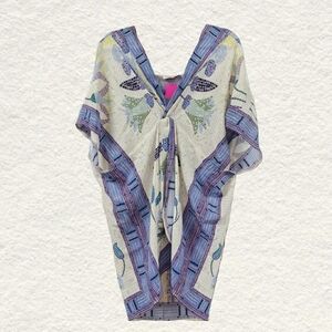 Tory Burch Purple and Cream Tunic Top